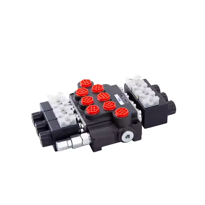 2 spools with joystick, solenoid hydraulic single block directional flow control valve