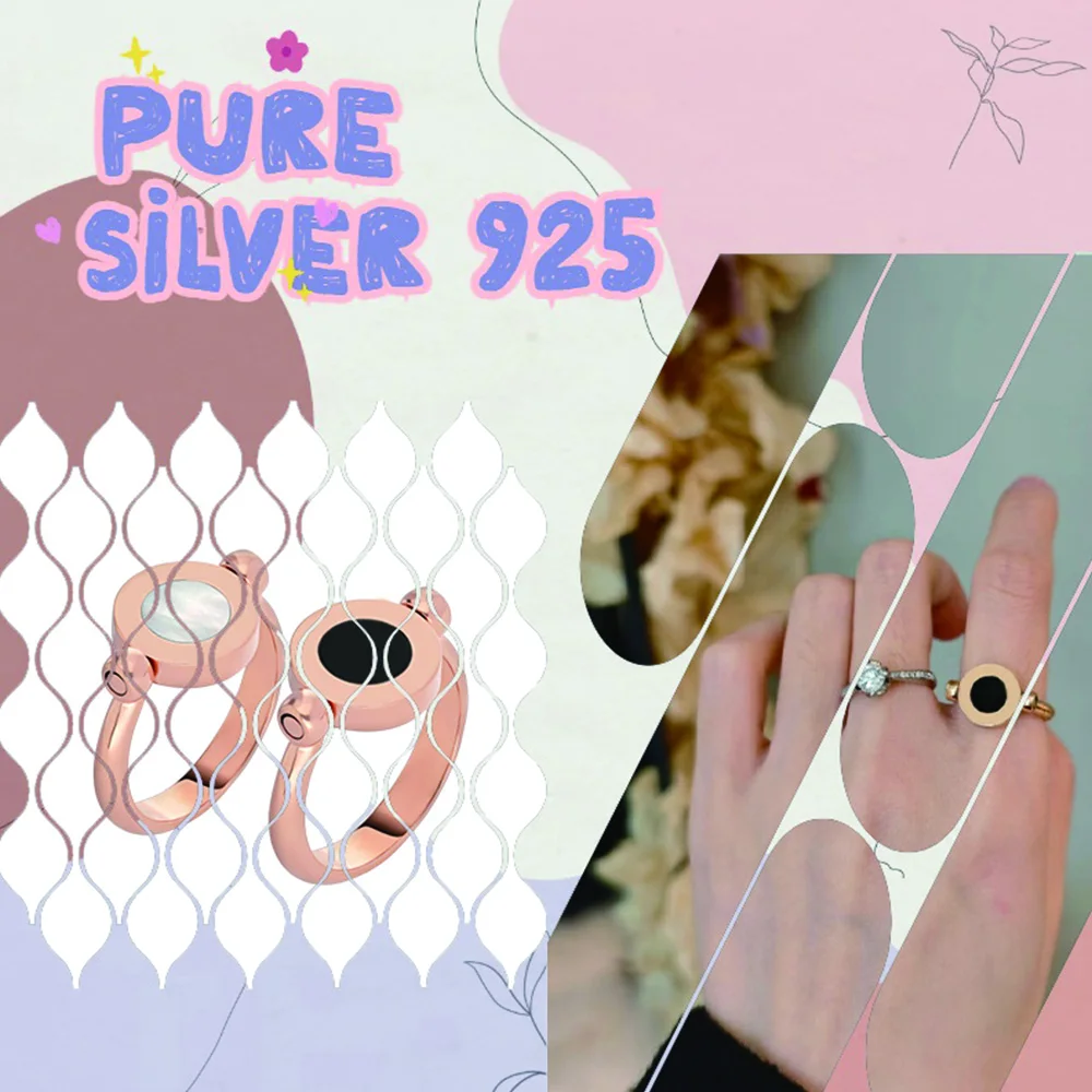

Italian classic noble round white mother of pearl pure silver ring S925 women's ring holiday gift for friends
