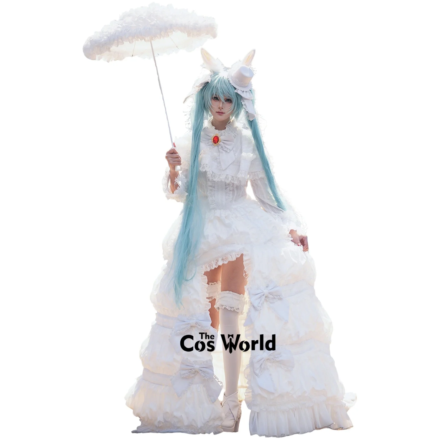 

Miku White Rabbit Bunny Ear Lolita Gorgeous Dress Customizable Anime Cosplay Costumes