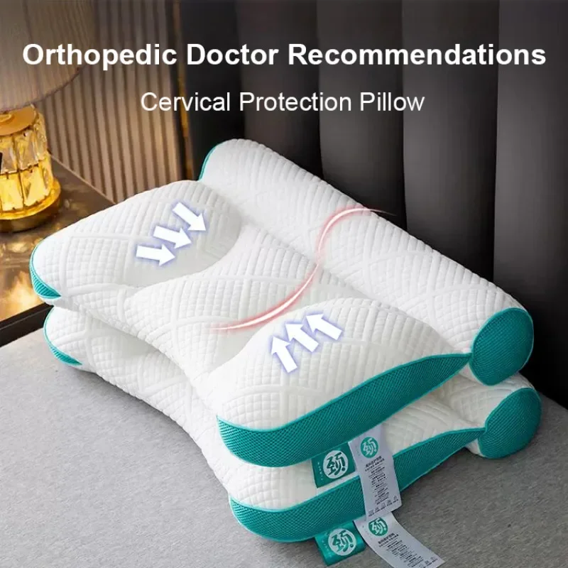 1PCS Cervical Traction Care Pillow Anti Traction Pillow Sleep Neck Pillow Knitted Cotton Sleep Neck Single AntiTraction