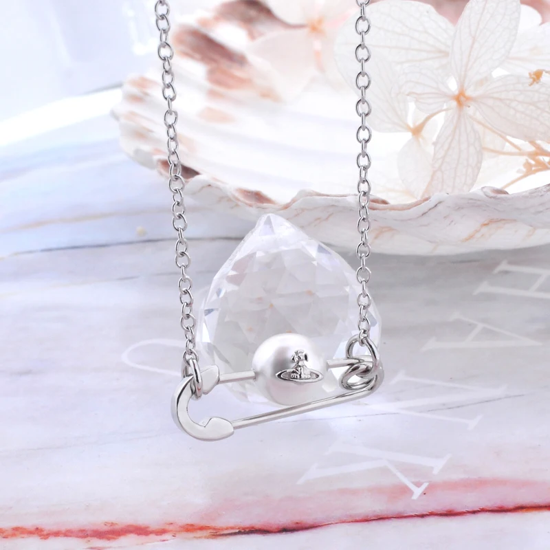 

S925 Sterling Silver Single Pearl Pin Pendant Necklace Simple Versatile Temperament Premium Clavicle Chain