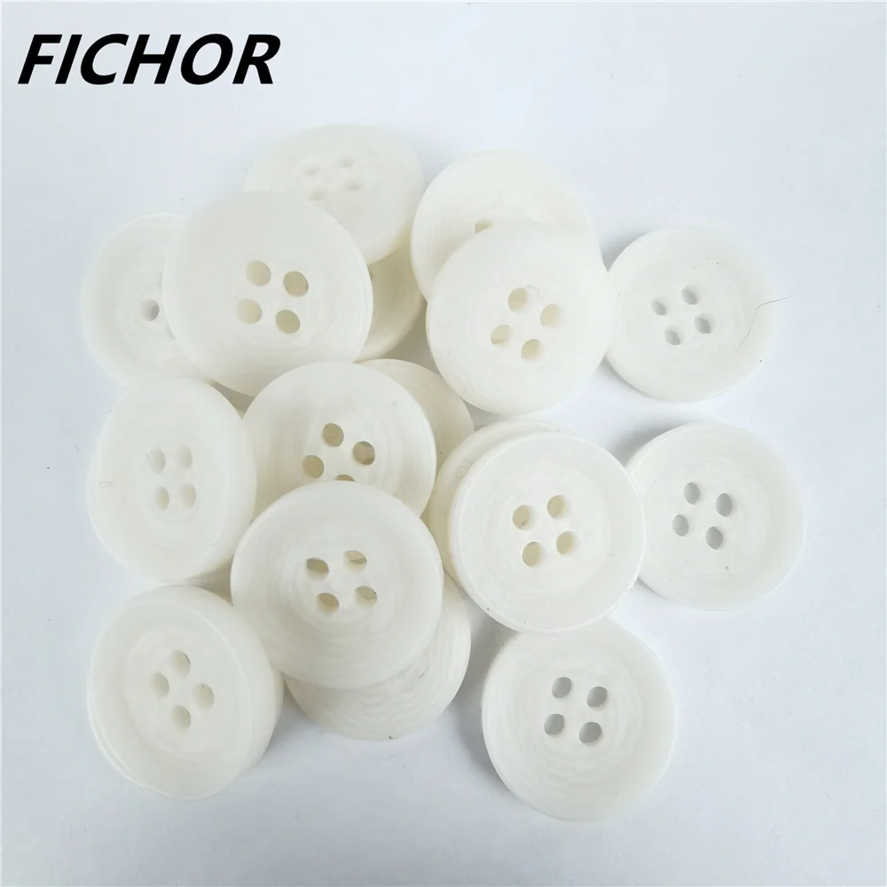 10/20pcs 17mm 4 Hole Cream Resin Horn Buttons for Clothing Women Suit Coat Jacket Handmade Beige Decorative Sewing Accessories