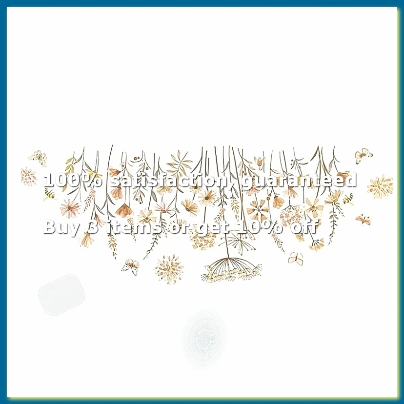 New Boho Flower Wall Stickers Wildflower Floral Grass Decals for Baby Nursery Girls Bedroom Kids Room Wall Decoration