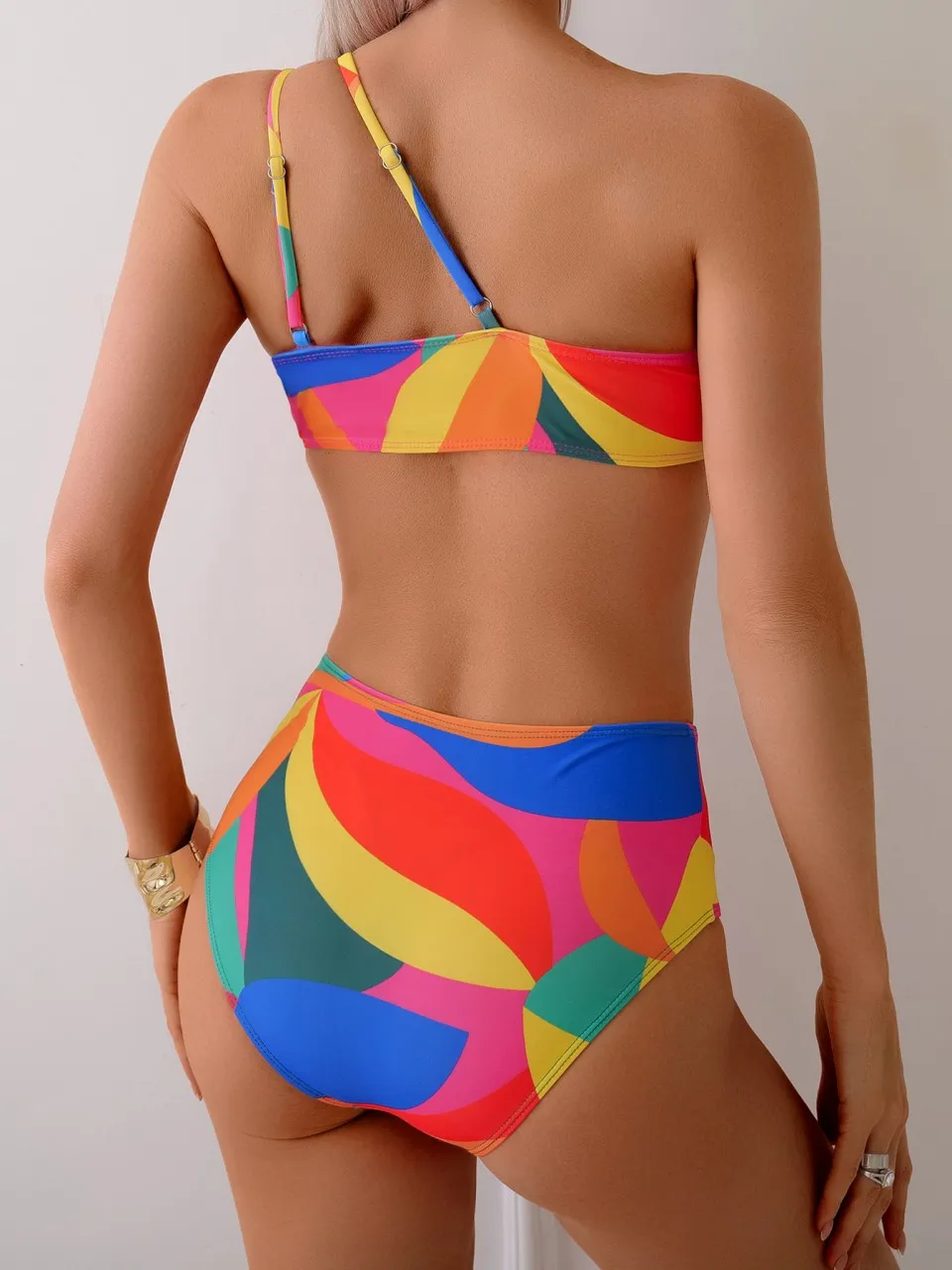 เซ็กซี่หนึ่งไหล่ Strappy บิกินี่ 2025 ผู้หญิงสูงเอวชุดว่ายน้ําหญิงสามเหลี่ยมชุดว่ายน้ํา Bathers ชุดว่ายน้ําชุดว่ายน้ํา Beachwear