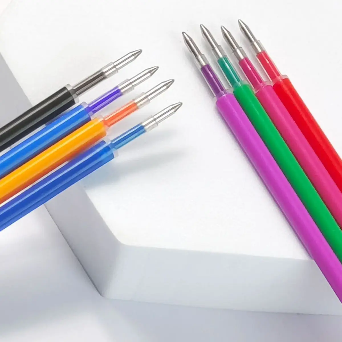 8 Stk/set Uitwisbare Gel Pen Navulling 0.5Mm Bullet Tip Blauw Zwart Rood Inkt Navulling Staven 8 Kleur Schrijftekening Schilderij Wasbaar Handvat