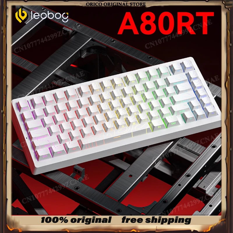 LEOBOG A80 RT Magnetic Axis Keyboard Wired/Wireless 82Keys 8K RT0.01mm RGB 8000mAh PC Esports Gaming Keyboards Hot Swap  Gift PC