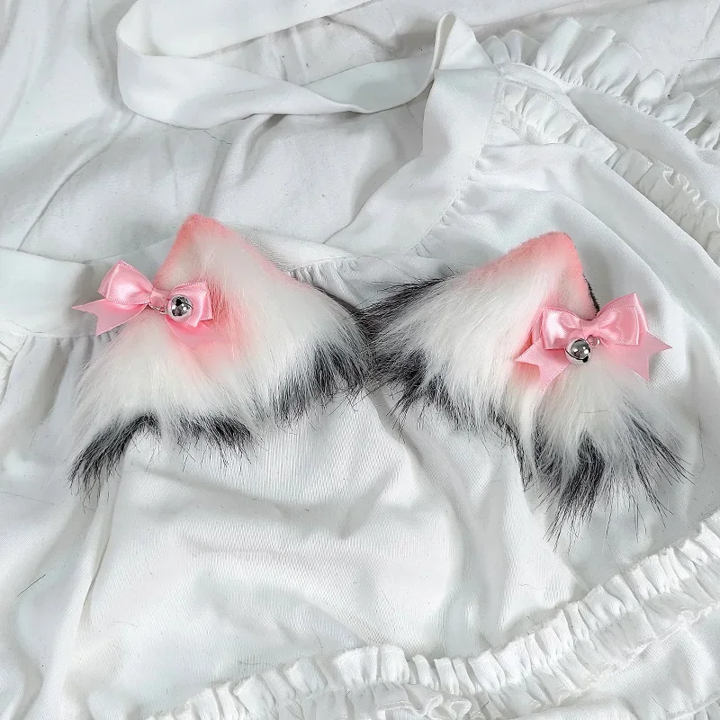 Handmade น่ารักสัตว์ Furry Beast หูที่ตกแต่งผมกิ๊บหนีบผมจำลองกิ๊บหูแมวคอสเพลย์ Prop Lolita สาวเครื่องประดับผม