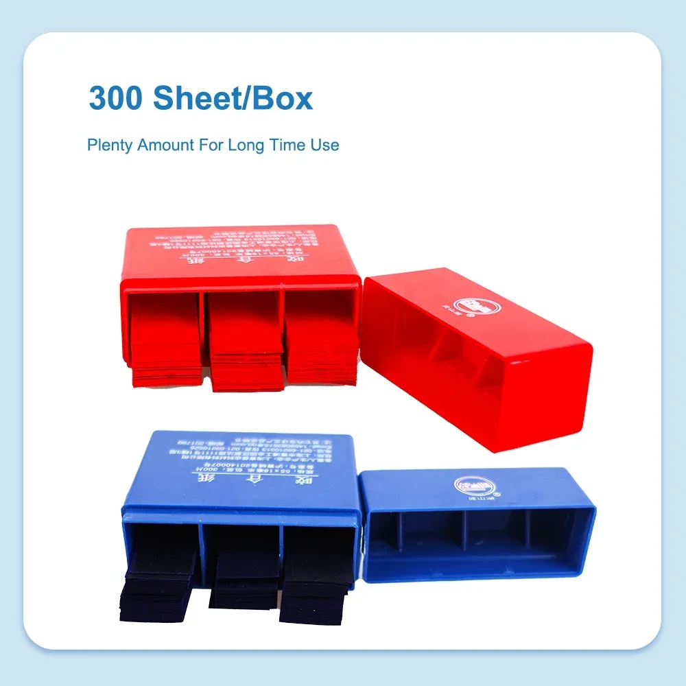 300 Uds Dental 55*18mm tiras de papel articuladas rojo azul odontología Material de blanqueamiento Dental herramientas dentales