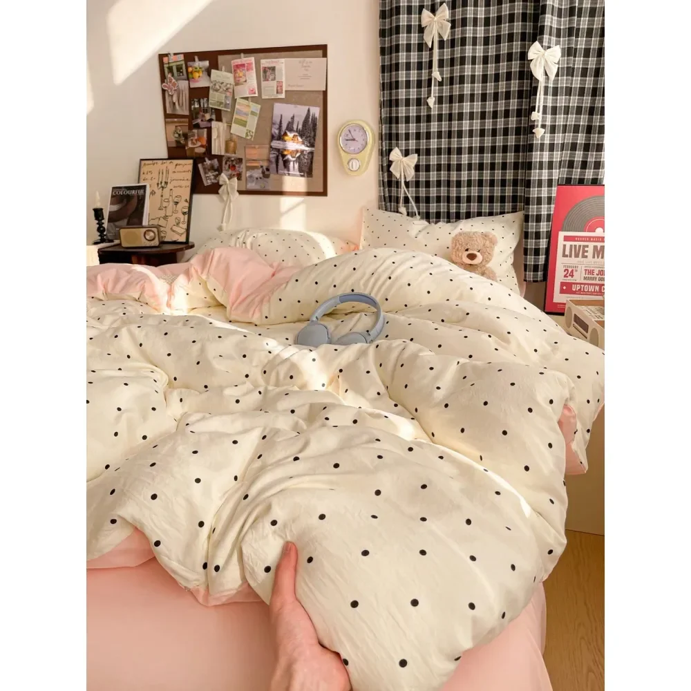 

3pcs Floral, Striped Plaid Pattern Duvet Cover Set, 1 Duvet Cover 1 2 Pillowcases No Filling, Soft Breathable Washable Fabric,