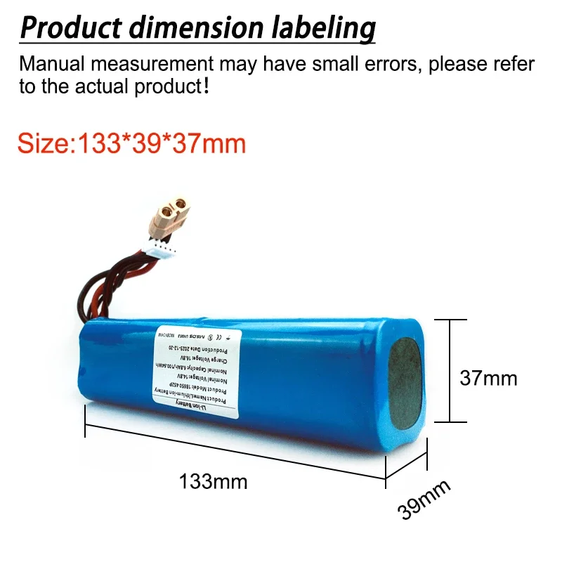 Imagem -04 - Bateria Recarregável do Li-íon para o Vário Quadrotor do Avião do rc 4s2p 14.8v 6800mah 100.64wh com Conector Xh2.54 Mais Xt60