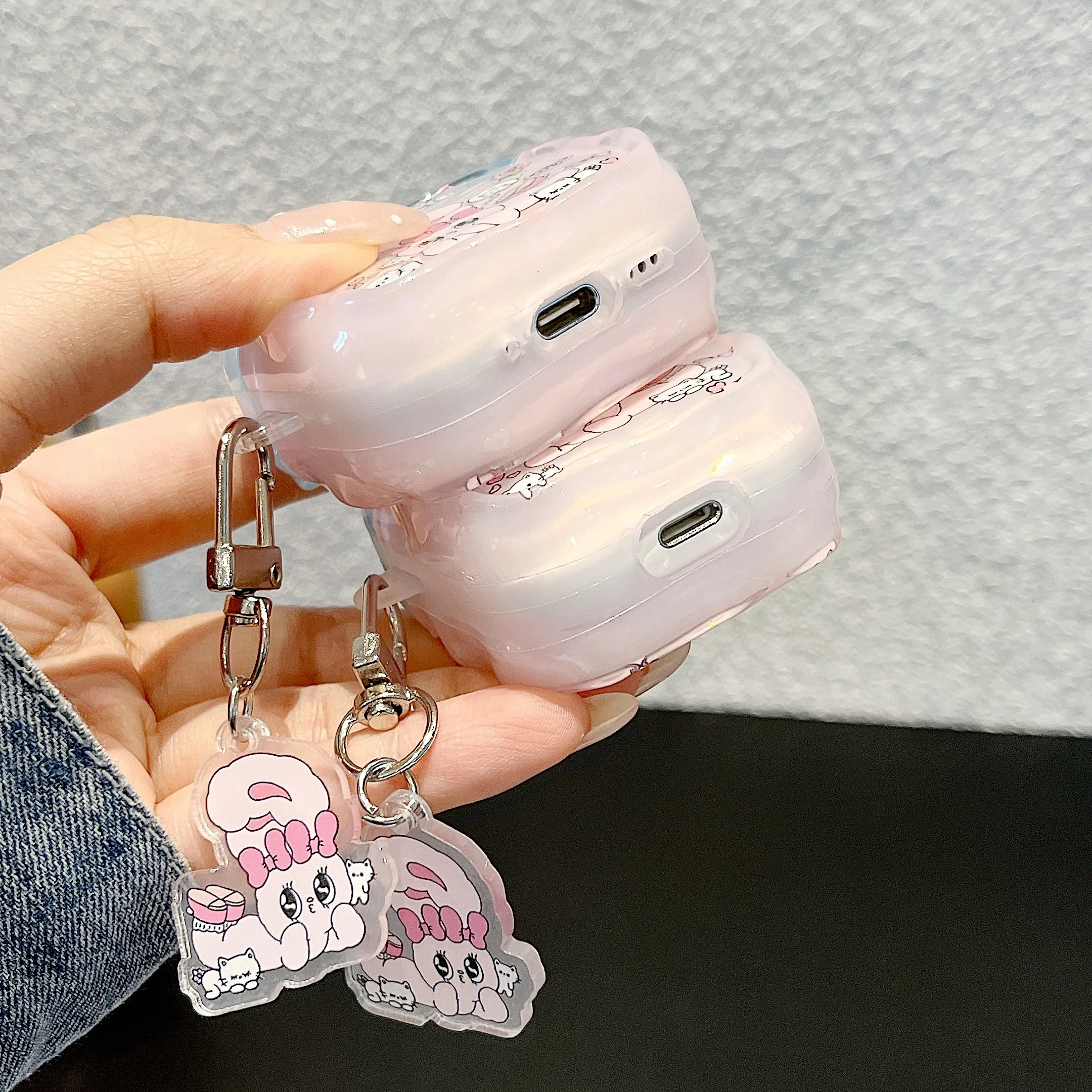 Earphone Cases For AirPods Pro3/Pro2 Soft Cover, Cute Esther Bunnyar Cartoon Anti-Drop Case For AirPods1/2/3/4 generation