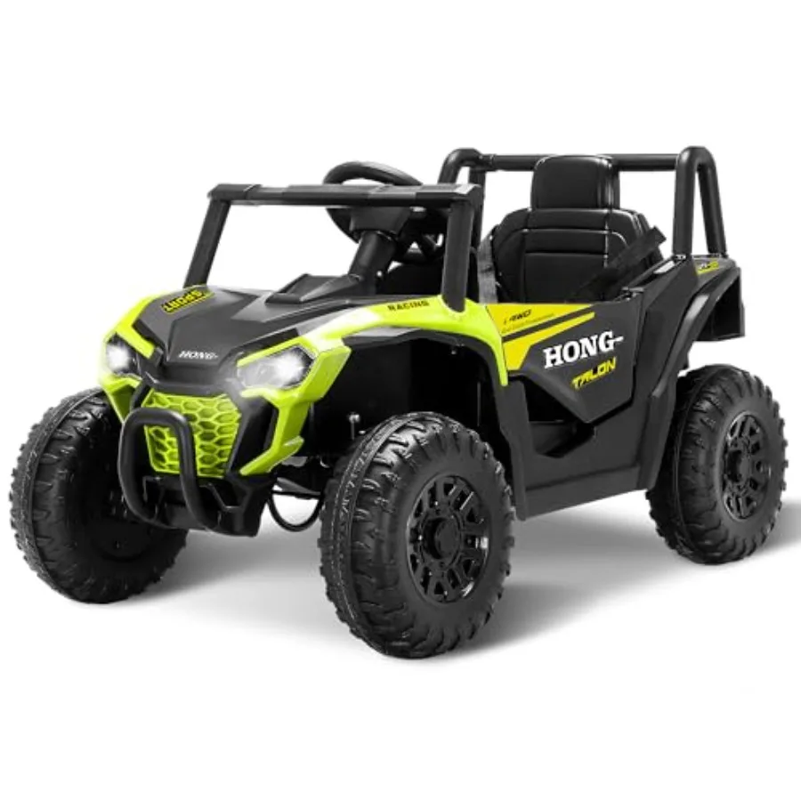 

12V Electric Car Ride on Car Truck with Remote Control LED Lights 3 Speed Adjustable Music Safety Belt Soft Start Horn Ride on