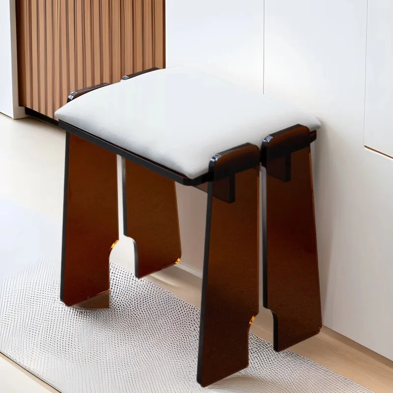 Simple cream minimalist style bench dining chair household living room entrance solid wood bench end of bed makeup shoe change