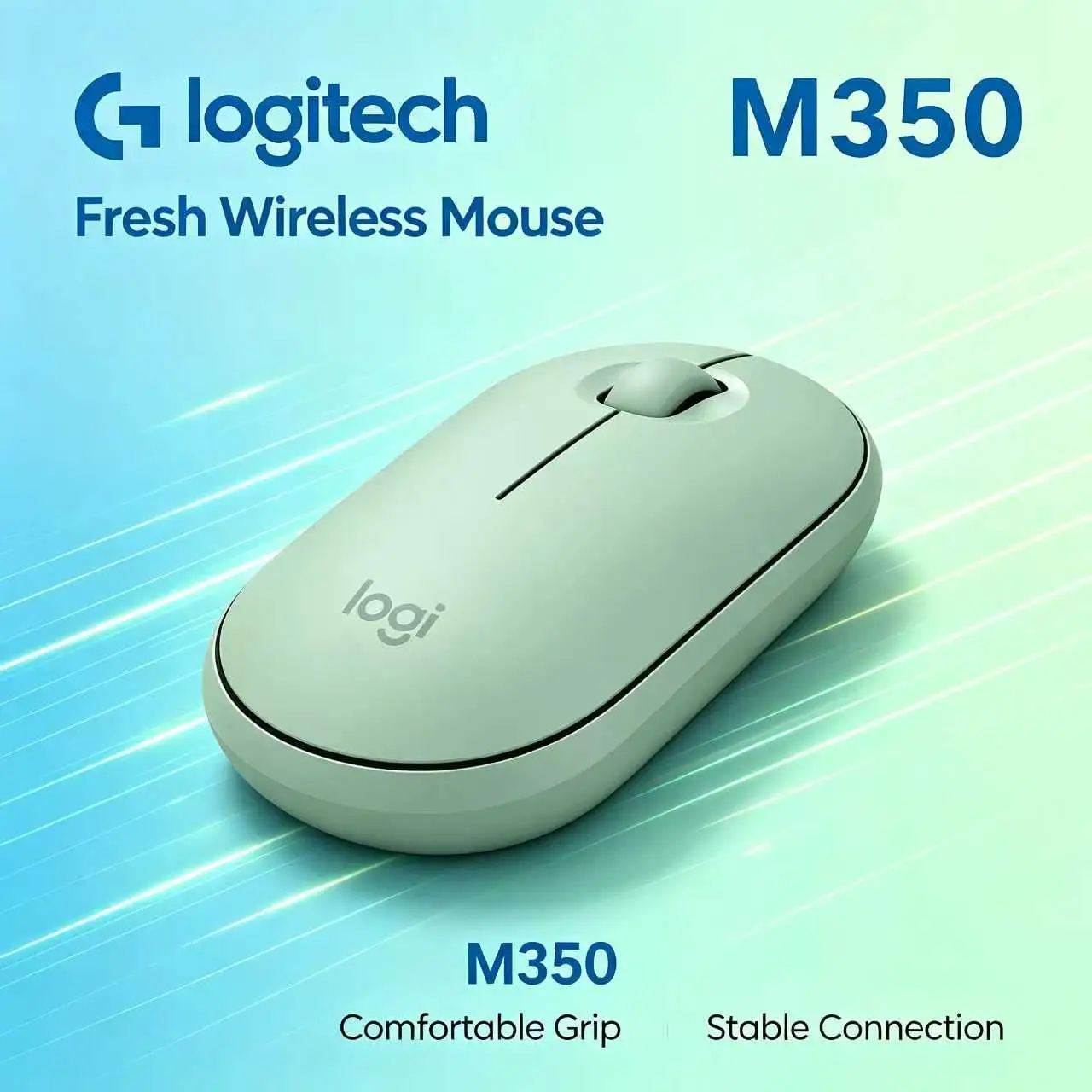Logitech M350 Pebble Wireless Mouse Slim Flat Pebble Design Quiet Click For Notebook Laptop Mac