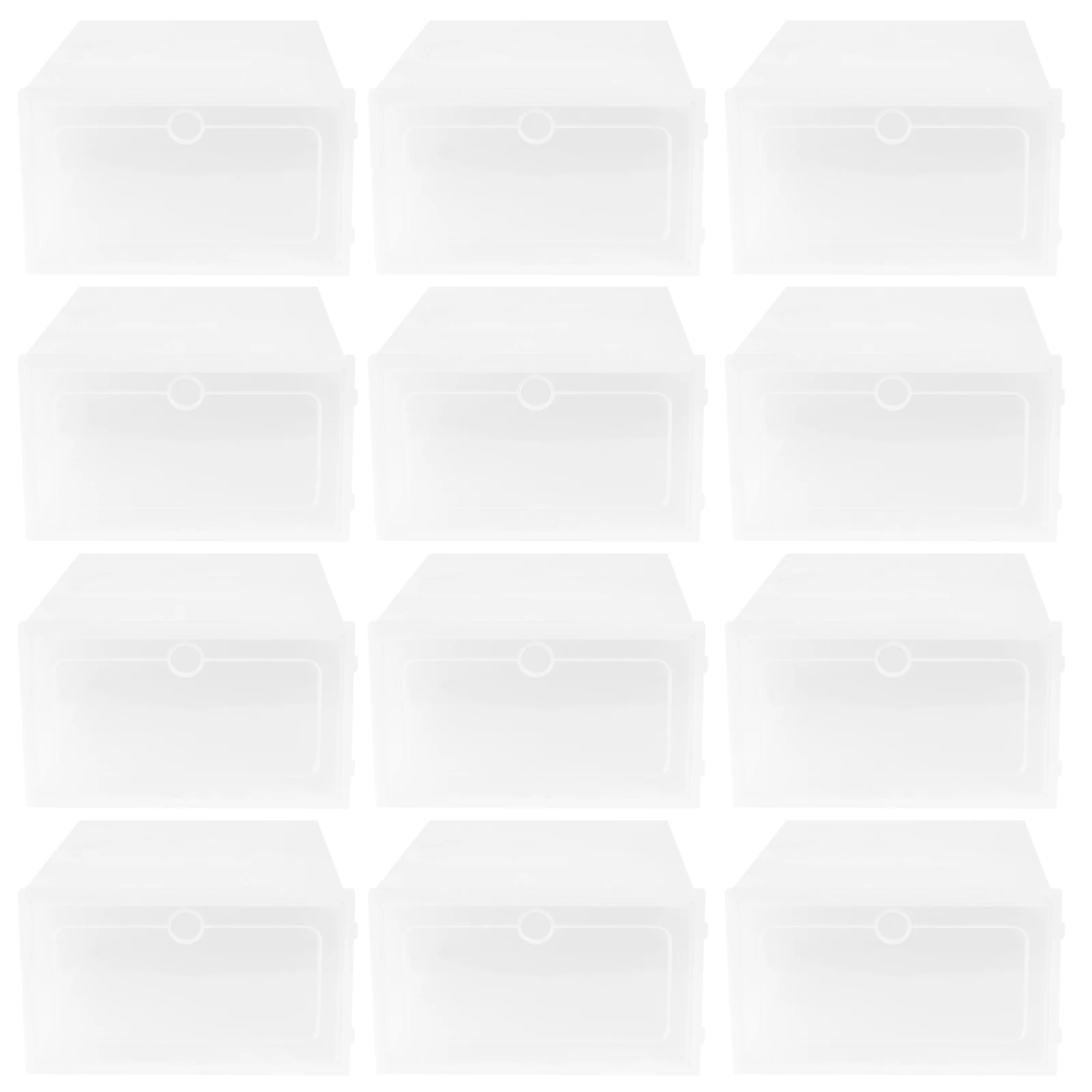 

Shoe Storage Box Clear Stackable White Container Rack Foldable Closet Organizer Bin Transparent Door Shoes Box Household Storage