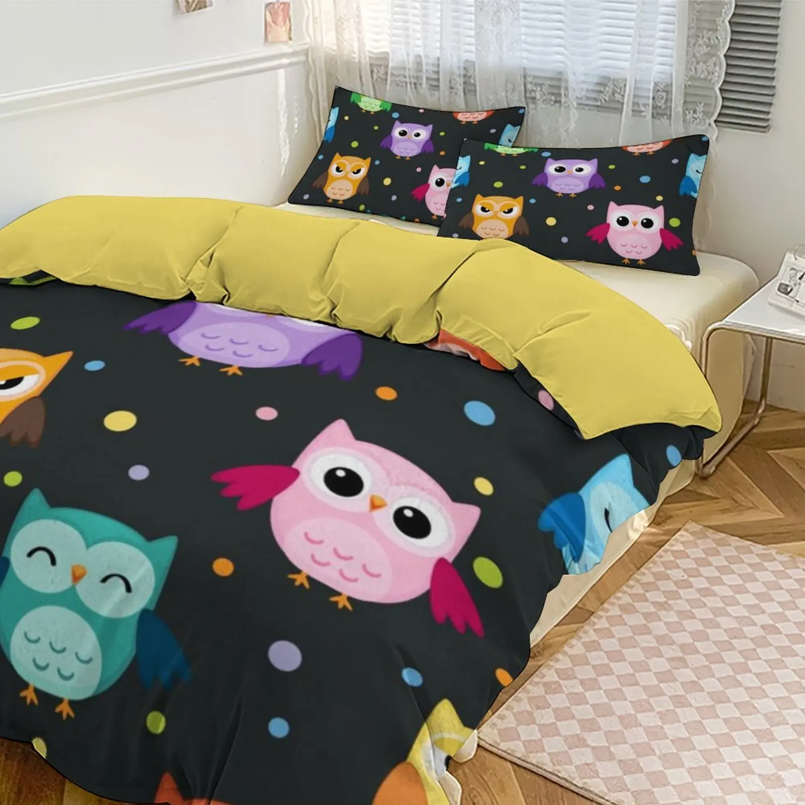 

Cute Cartoon Thickened Duvet Cover Set (2 Pillowcases), Comfort Warm for Kids/Teens/Home/Hotel