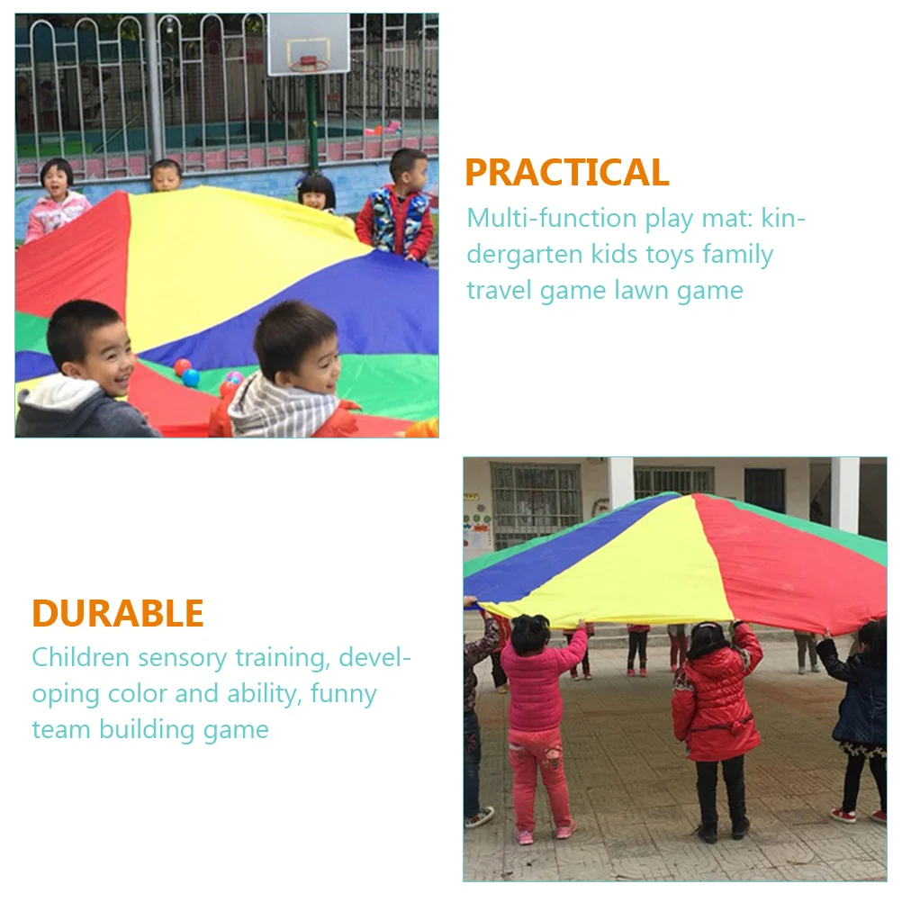 Games Colorful Umbrella Rainbow Parachute Kids Recreation Portable Toy Kindergarten Lightweight Outdoor Toys