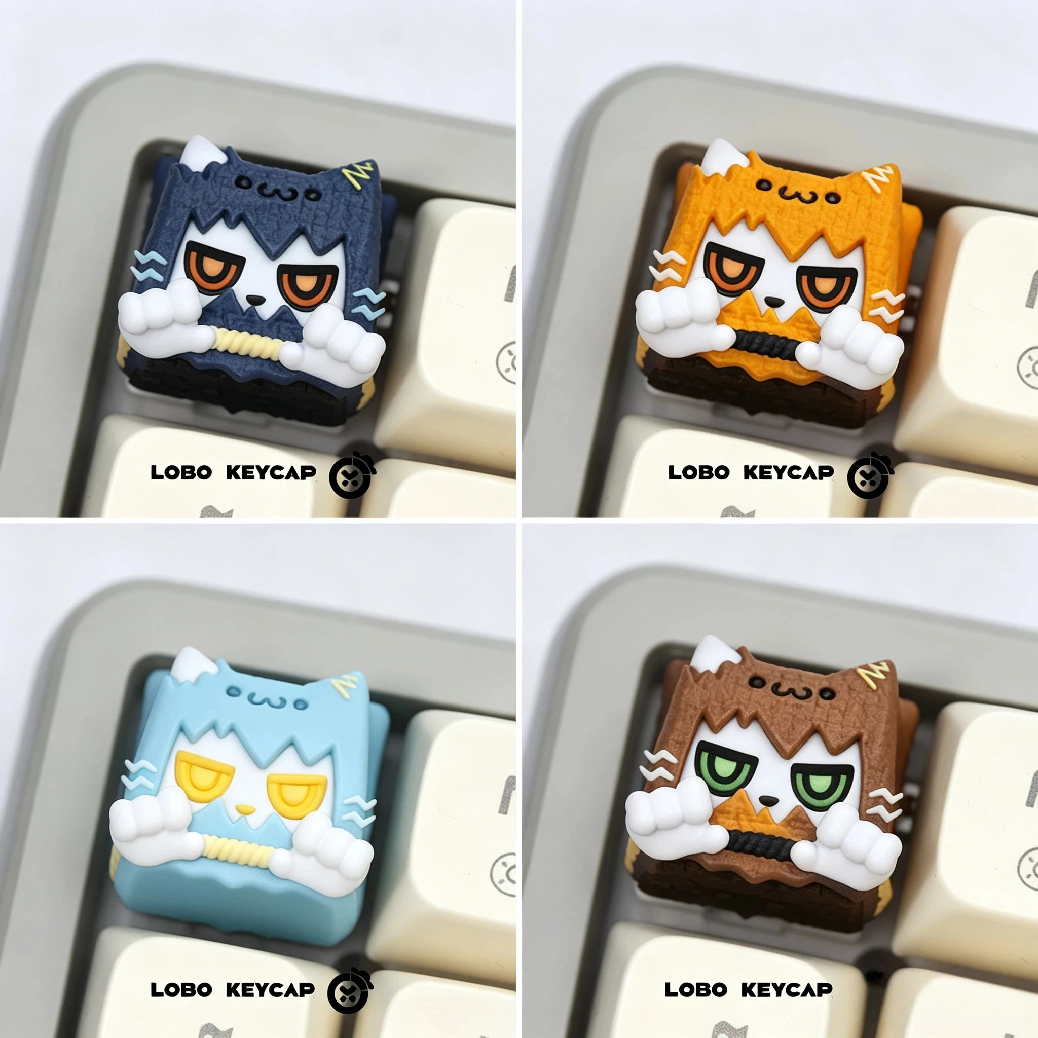 Keycap Artisan Anime - Tecla original de Lobo, diseño de
