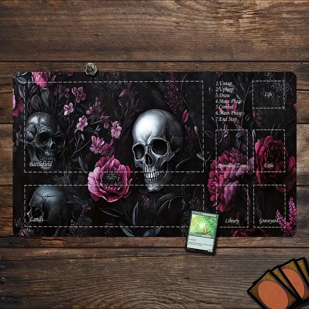 Alfombrilla de ratón de oficina con cabeza de calavera con soporte para muñeca, alfombrilla de escritorio para juegos MTG tcg, alfombrilla de escritorio antideslizante, alfombrillas de ratón para juegos, alfombrilla para juegos