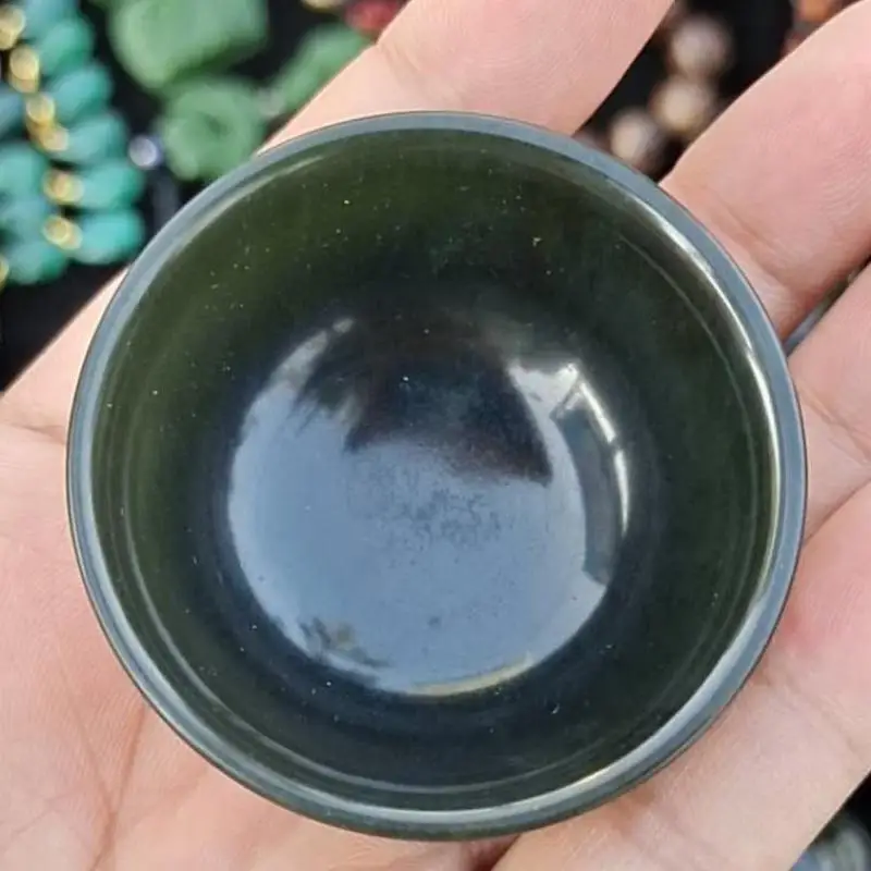 Green Jades Teacup Health Gongfu Teaware Genuine Natural Hetian Jades Nephrite Stone Cup Chinese Tea Ceremony Master Cups