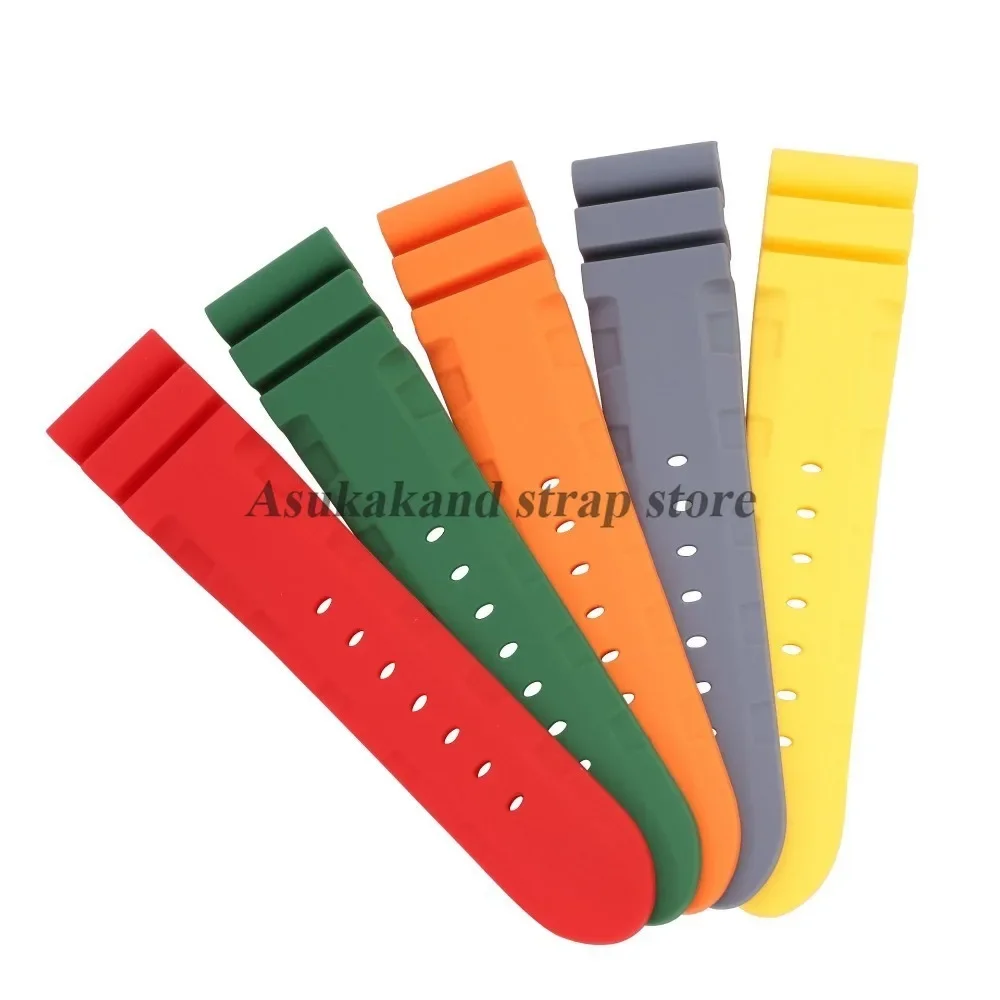 22mm 24mm 26mm Silicone Strap for Panerai for SUBMERSIBLE PAM441/351/111 Rubber Band Bracelet Soft Waterproof Sport Wristband
