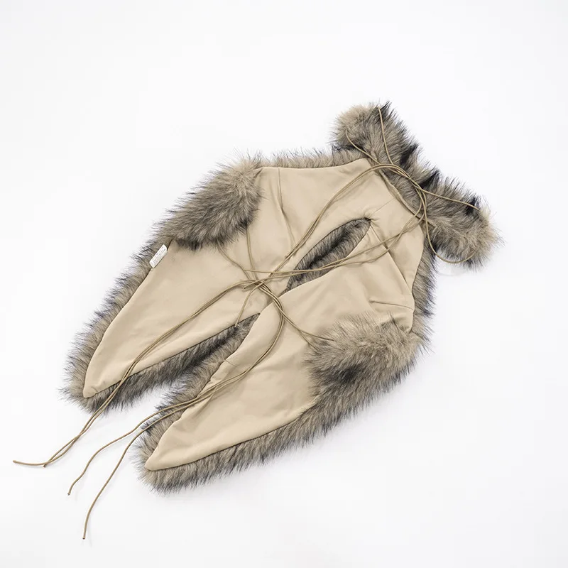 بلوزة رسن من الفرو الصناعي للسيدات Y2K سترة شتوية دافئة من الفرو بدون أكمام مقصوصة بدون ظهر ملابس خروج للحفلات والنوادي سترة شتوية دافئة فروي #5