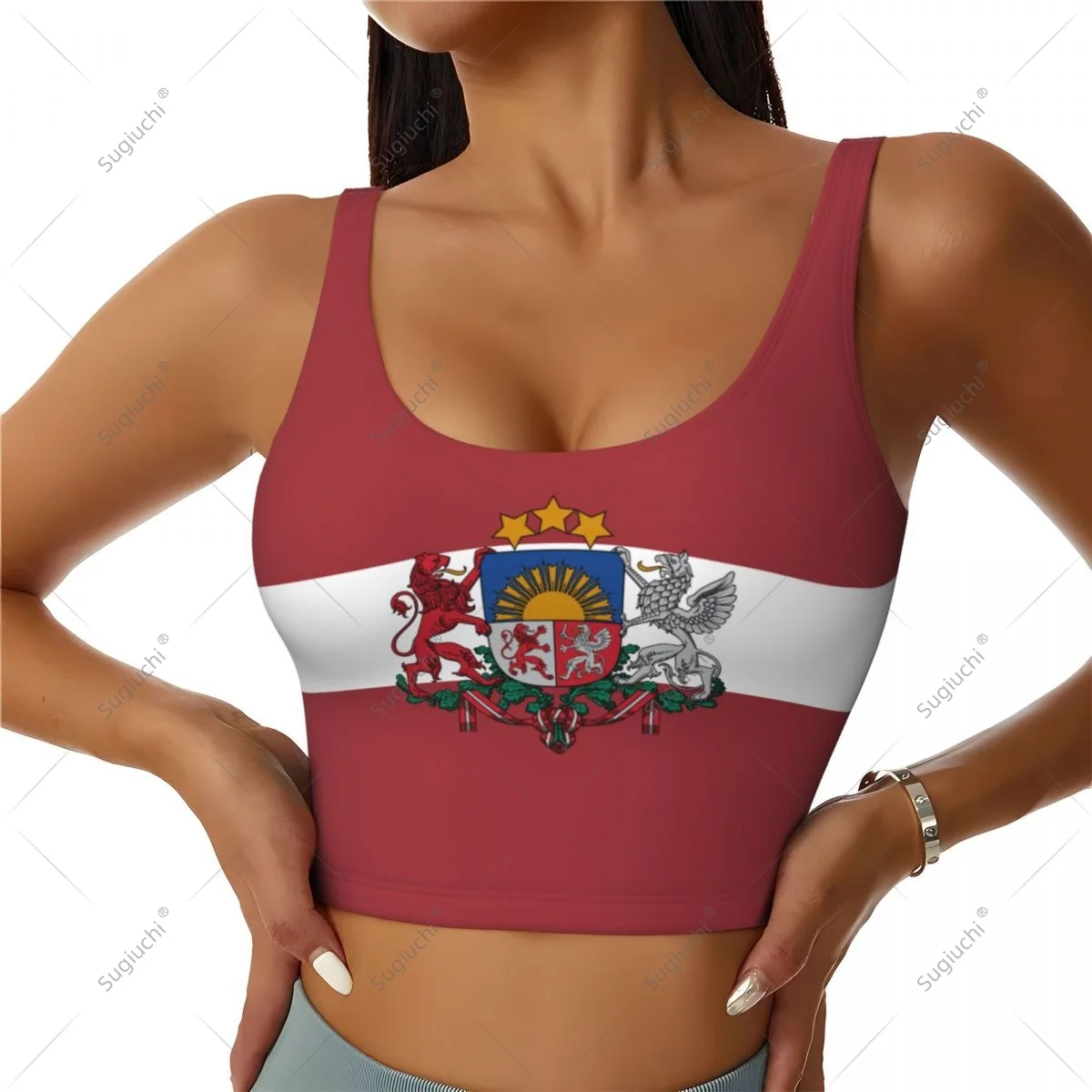 Latvia Flag Women Girl Activities Sports Vest for Female Yoga Vest Workout Vest Lightweight Trendy