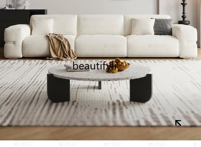 

French Cream Style Sofa Living Room Art Sofa Linen down Sofa for Three People