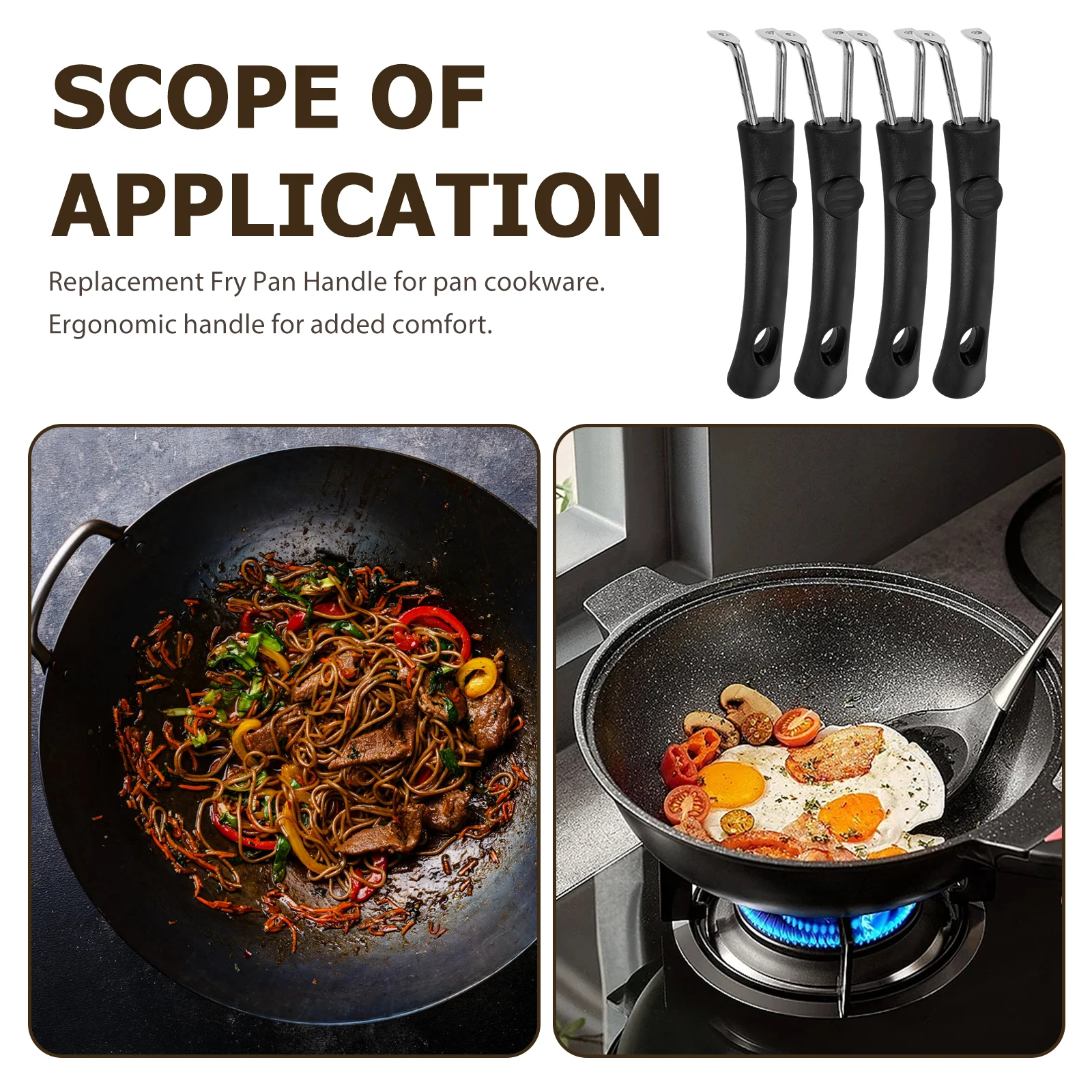 

Universal Pot Handle Replacement Stainless Steel Milk Pan Handle Ergonomic Anti-Scald Detachable Kitchen Cookware Accessories