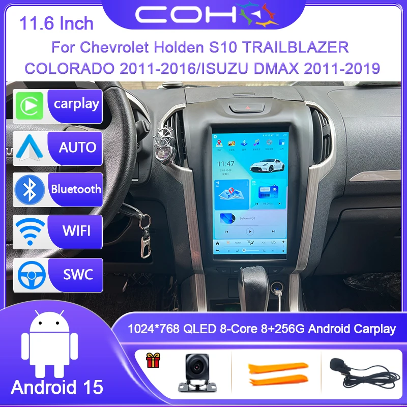 For Chevrolet Holden S10 TRAILBLAZER COLORADO 2011-2016/ISUZU DMAX D-MAX 2011-2019 Android15 Multimedia Player Car Radio 4G GPS