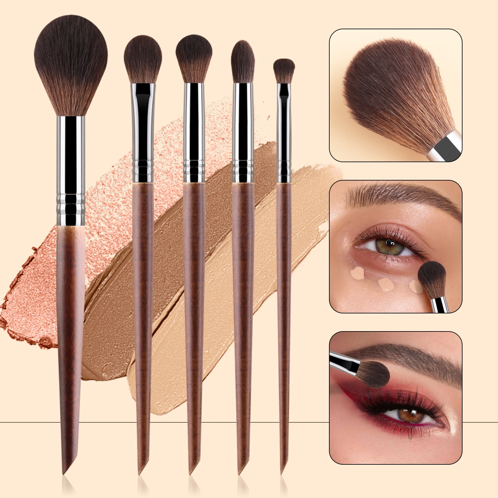 5 pcs Natural Makeup Brushes Set Eyeshadow Make Up Brush Kit for Makeup nabor kistey Blending pinceaux maquillage