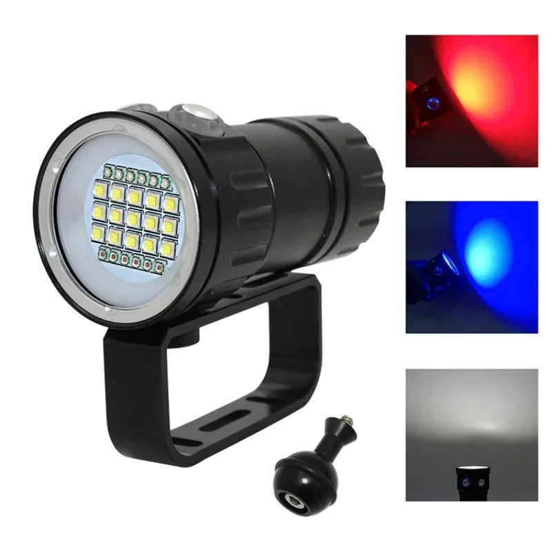 lanterna de mergulho para subaquatica tocha impermeavel ipx8 luz de fotografia de mergulho 100m 01