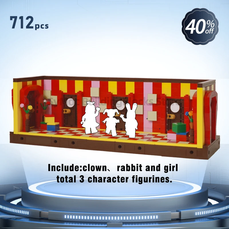 the amazing digital circus toy jax pomni characters action figures building blocks clown bricks rabbit Children birthday gift