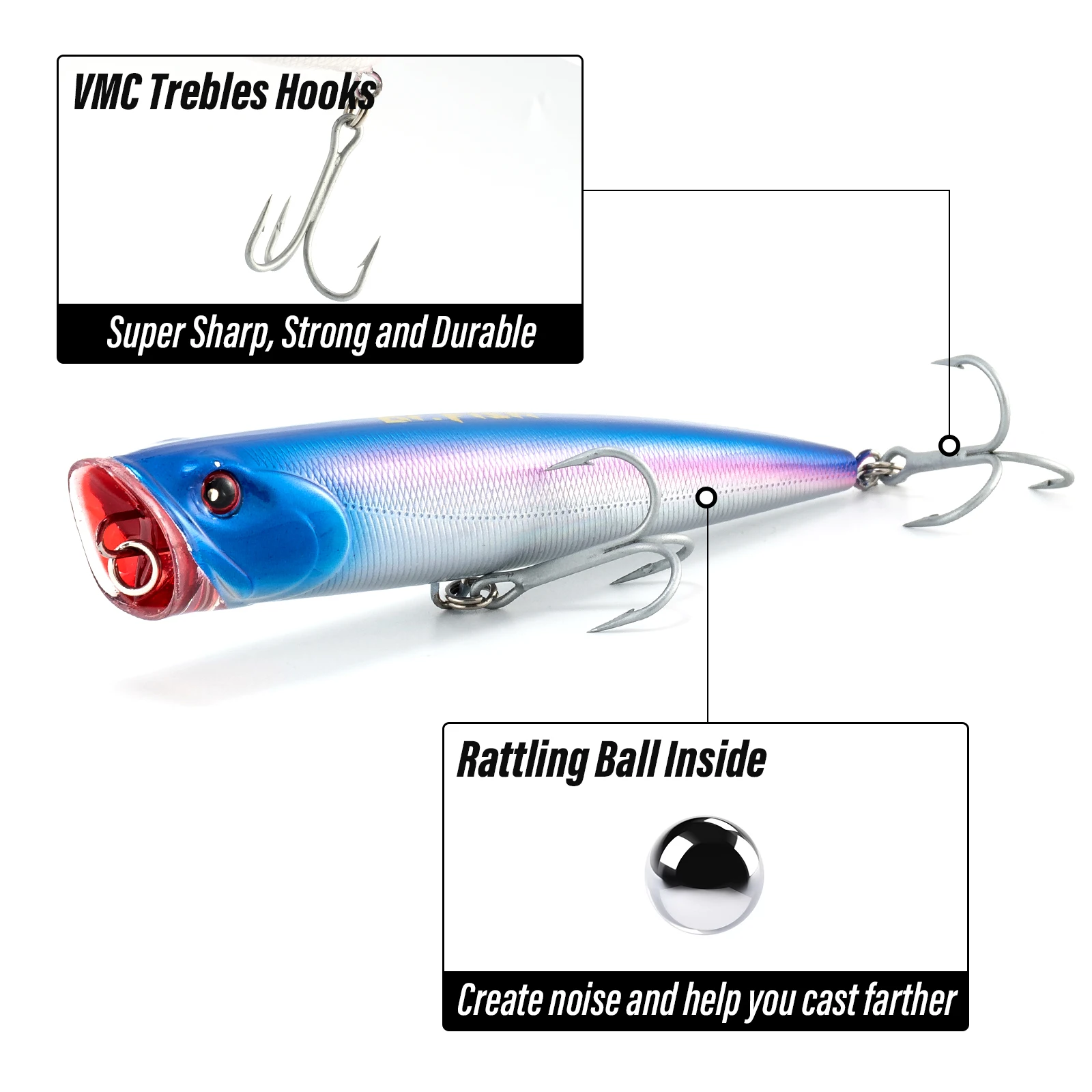 40g GT Popper Angelköder 14cm Wobbler Köder Kunstköder für Salzwasser Plug Thunfisch Surf Angeln Forelle Bass Offshore Big Game – Detail 21
