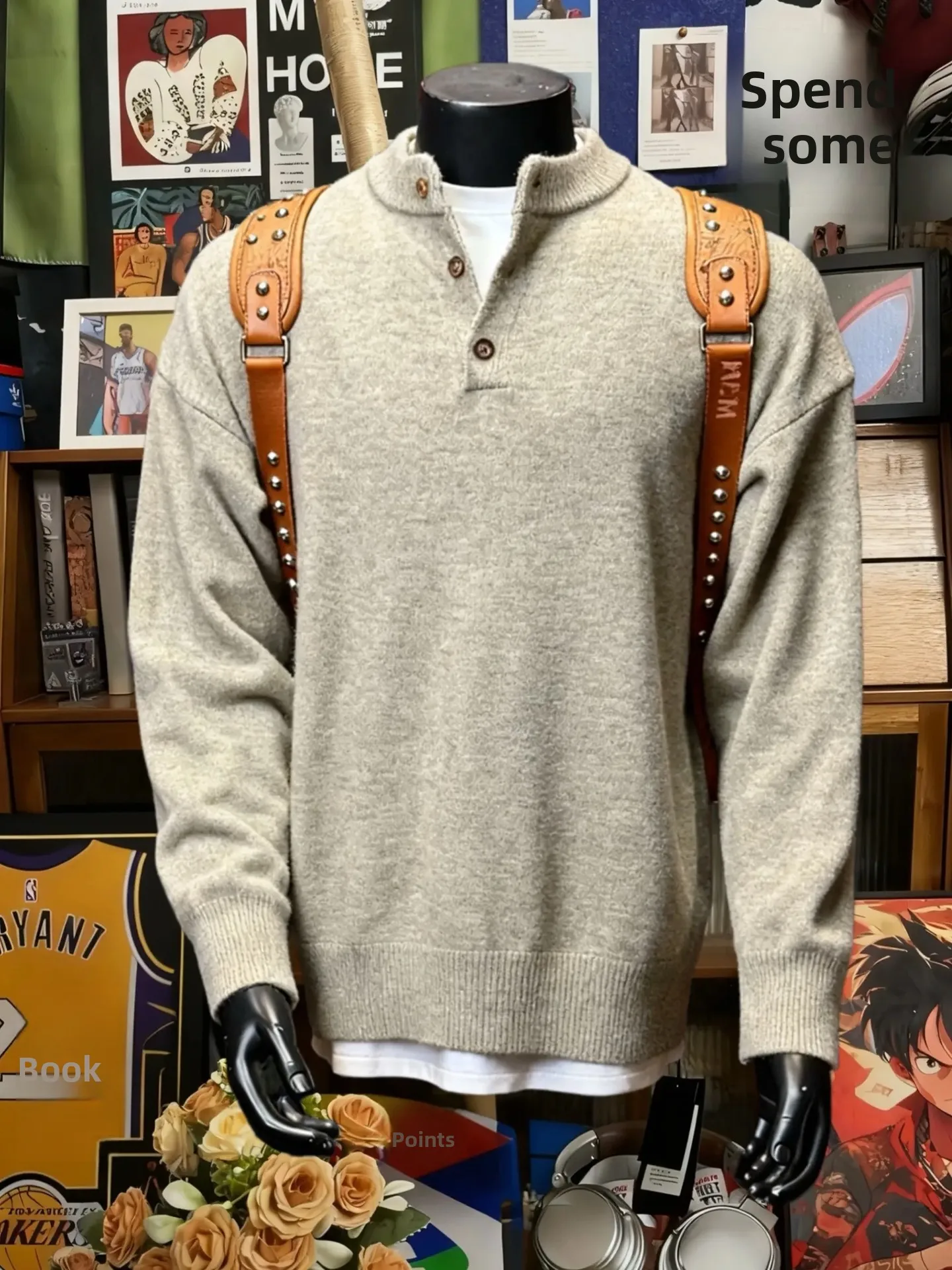 

Мужской вязаный свитер Cleanfit American Style, длинный рукав, с цветочным узором, винтажный, повседневный, комфортный, базовый слой