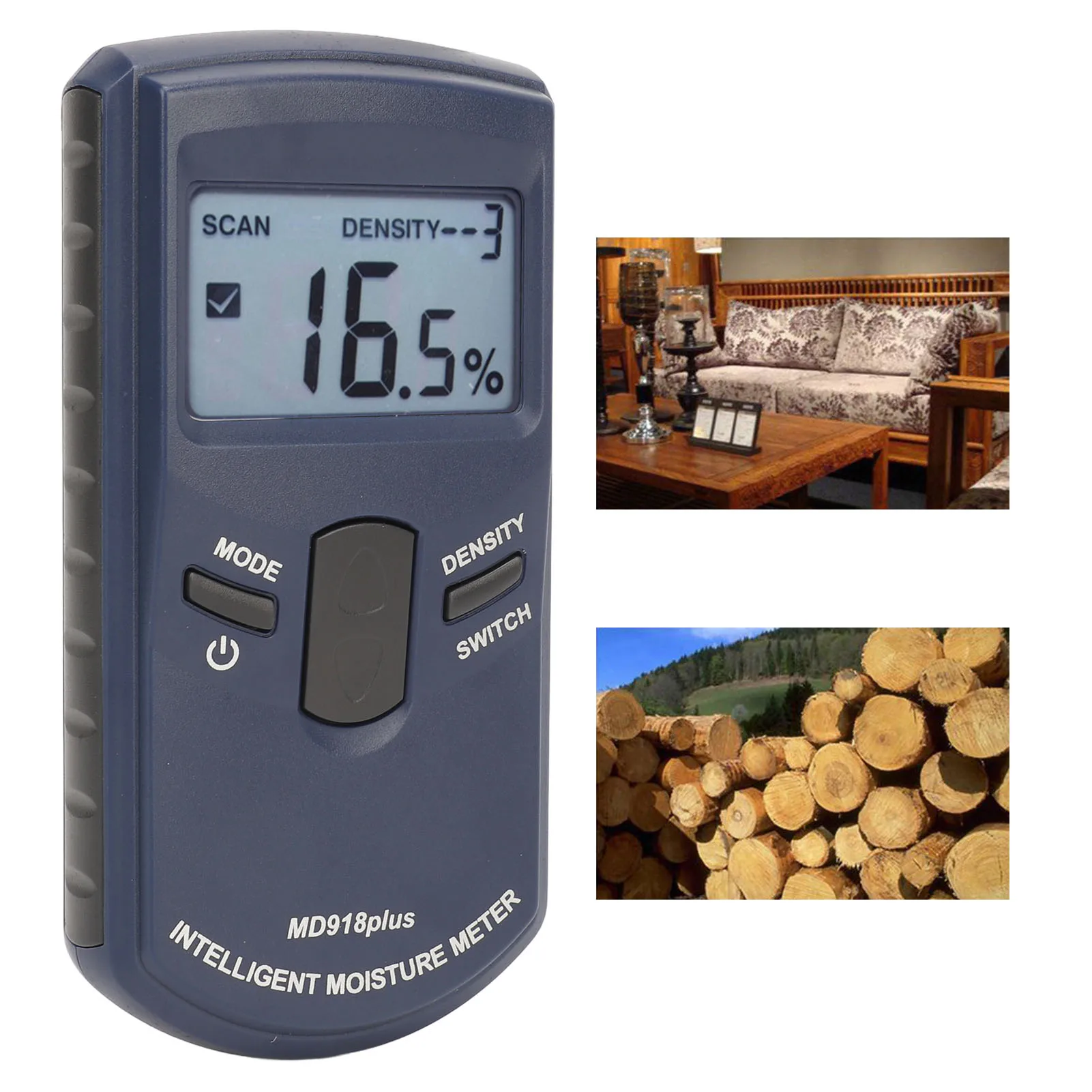

Wood Moisture Meter Pinless Digital Display 2%‑80% Dampness Sensor Detector for Material Moisture Detector Wood Moisture Meter