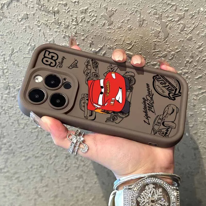 Saetta McQueen 95 Auto Per Samsung Galaxy S25 S24 S23 S22 S21 S20 FE Nota 20 Ultra Plus Copertura Del Silicone Scaletta degli occhi Cassa Del Telefono