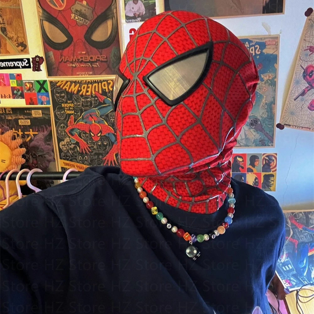 

Spiderman 1:1 3D Spider-Man Tobey Mask Halloween Cosplay Faceshell Detachable Lenses Costumes Superhero Collection Model Gift