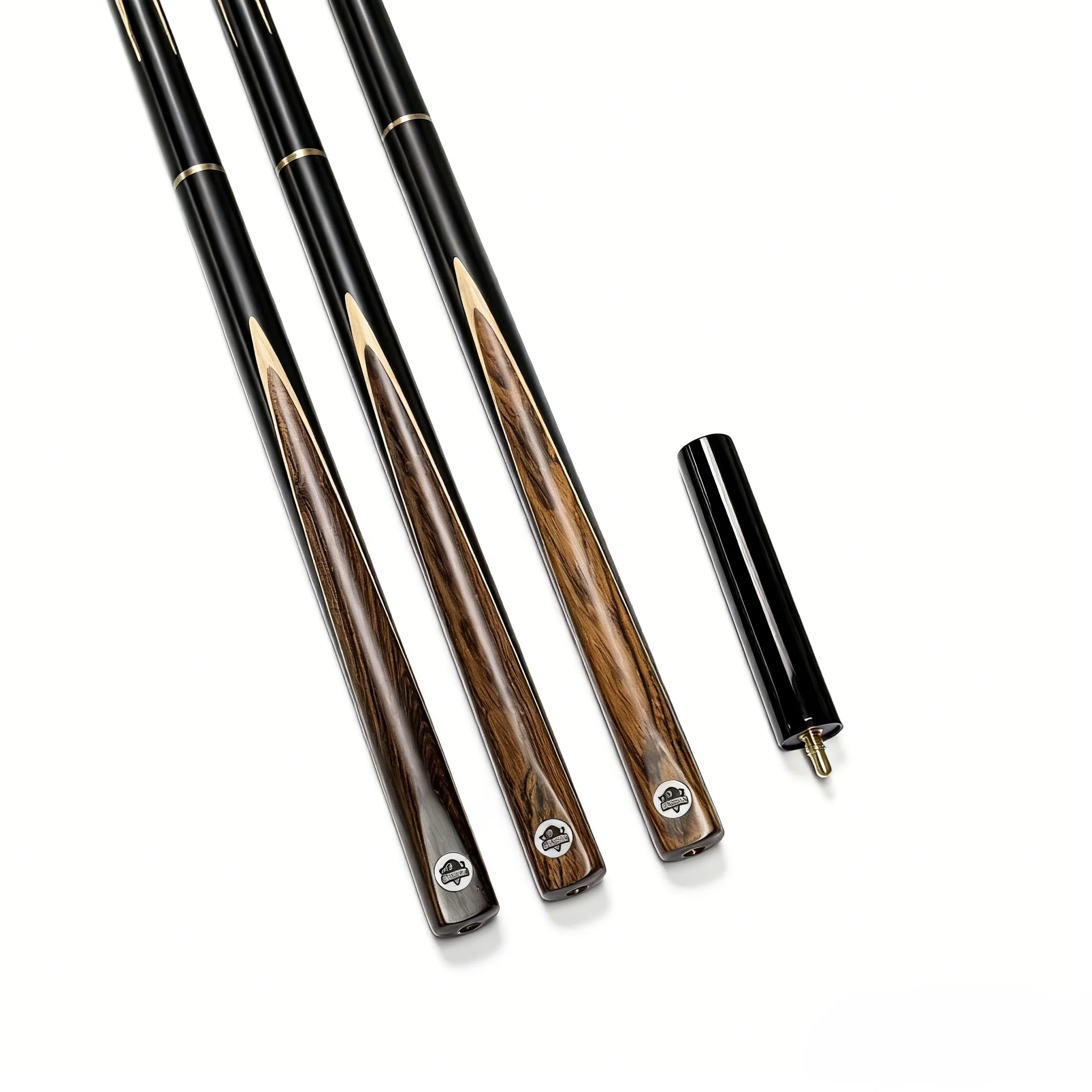 Customized Professional Player Black Technology Maple Wood Snooker Cue 3/4 Copper Joint for Competition