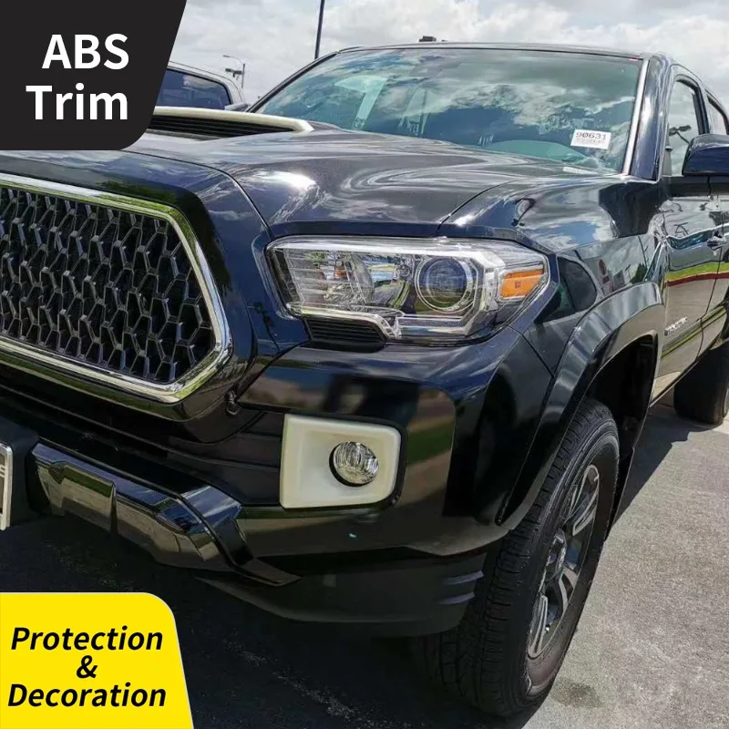 Suitable for Toyota 2015 2016 2017-18 2019 Tacoma Modified with Electroplated Front Fog Light Frame Decorative Highlight Strips