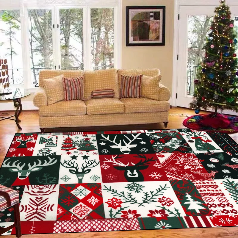 Light Luxury Christmas Decorative Rug for Living Room New Year Home Decoration Bedroom Carpet Soft Non-slip Mat for Children 러그