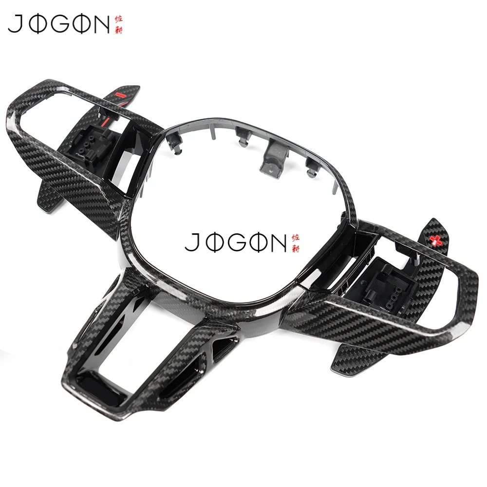 Steering Wheel Frame Cover & Paddel Shifter for BMW G60 G61 M5 G90 X3 G45 G70 2023 2024 2025 2026 Real Carbon Fiber Interior