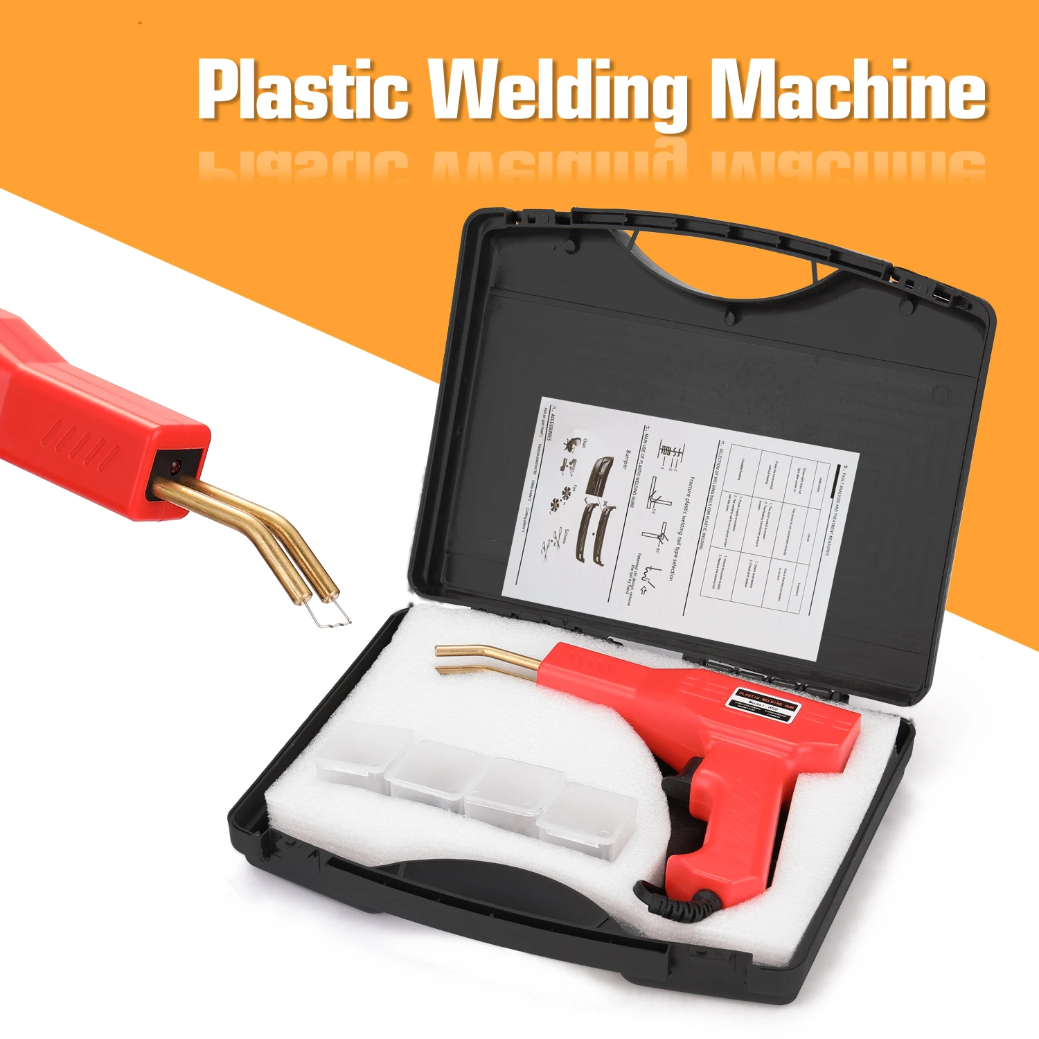 Solda plásticos 50W Soldador plásticos Ferramentas garagem Grampeadores Hot Machine Grampeador PVC Grampeador Ferramenta solda