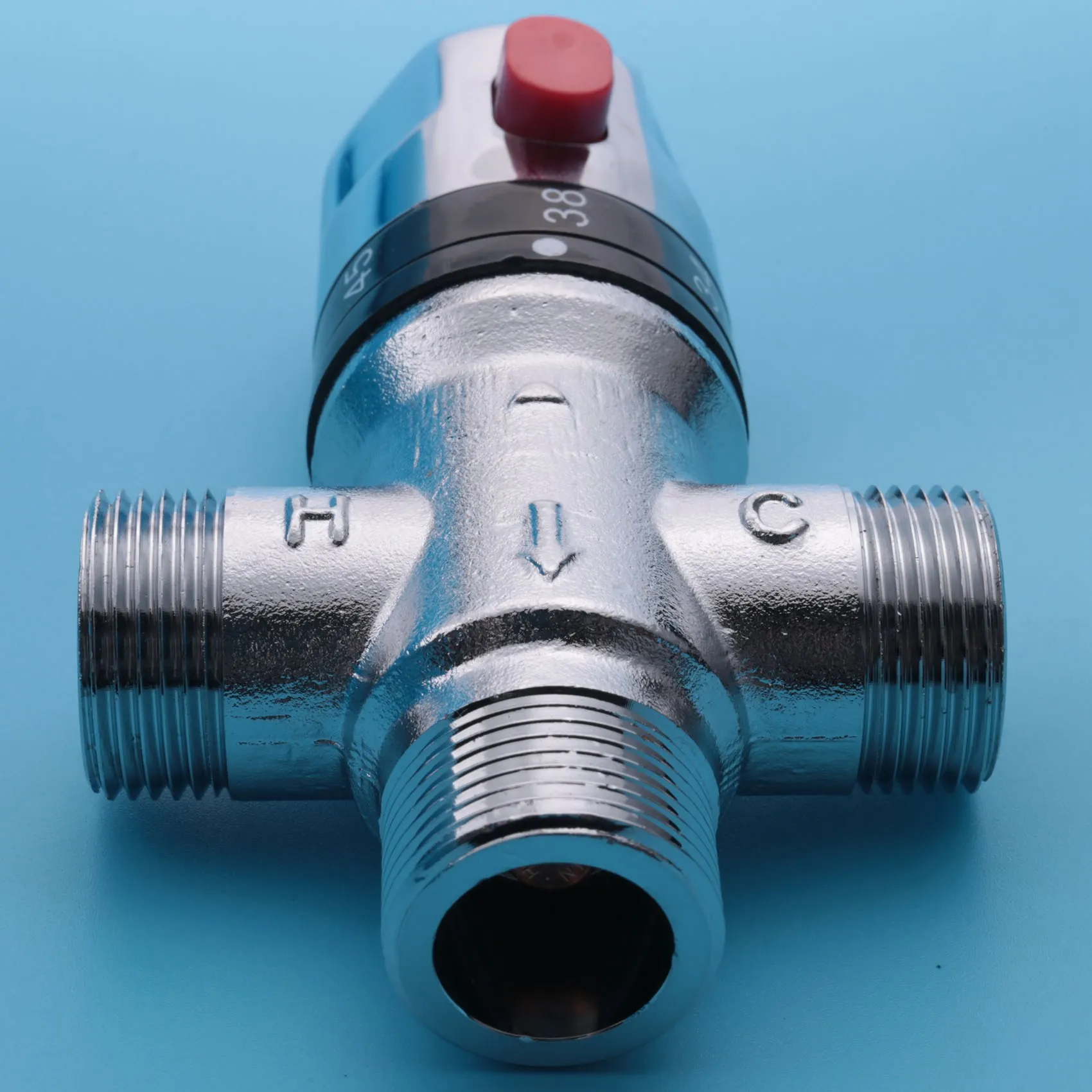 A19F-Solid Copper 3-Way Thermostatic Mixing Valve 3/4 Inch Solar Water Heater Valve Regulating Temperature Control Valve