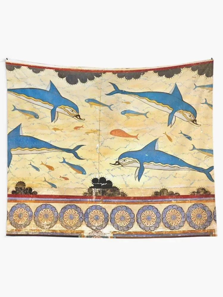 The Minoan Dolphins Tapestry Kawaii Room Decor Home Decorating Anime Decor Home Decorators Tapestry