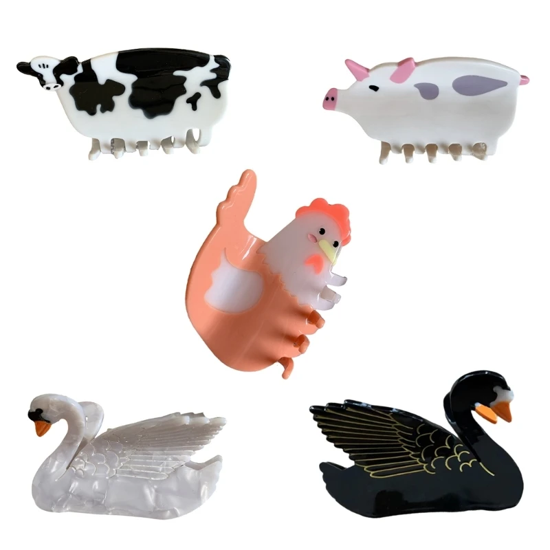 

Women Girls Animal Hair Clips Acetate Cartoon Claw Clip Hair Jaw Barrettes