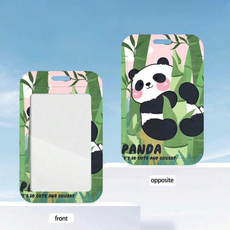 Cartoon Panda Badge Child Bus Card Cover Case Card Holder Bags Business Credit Card Holders Bank ID Holders Keychain