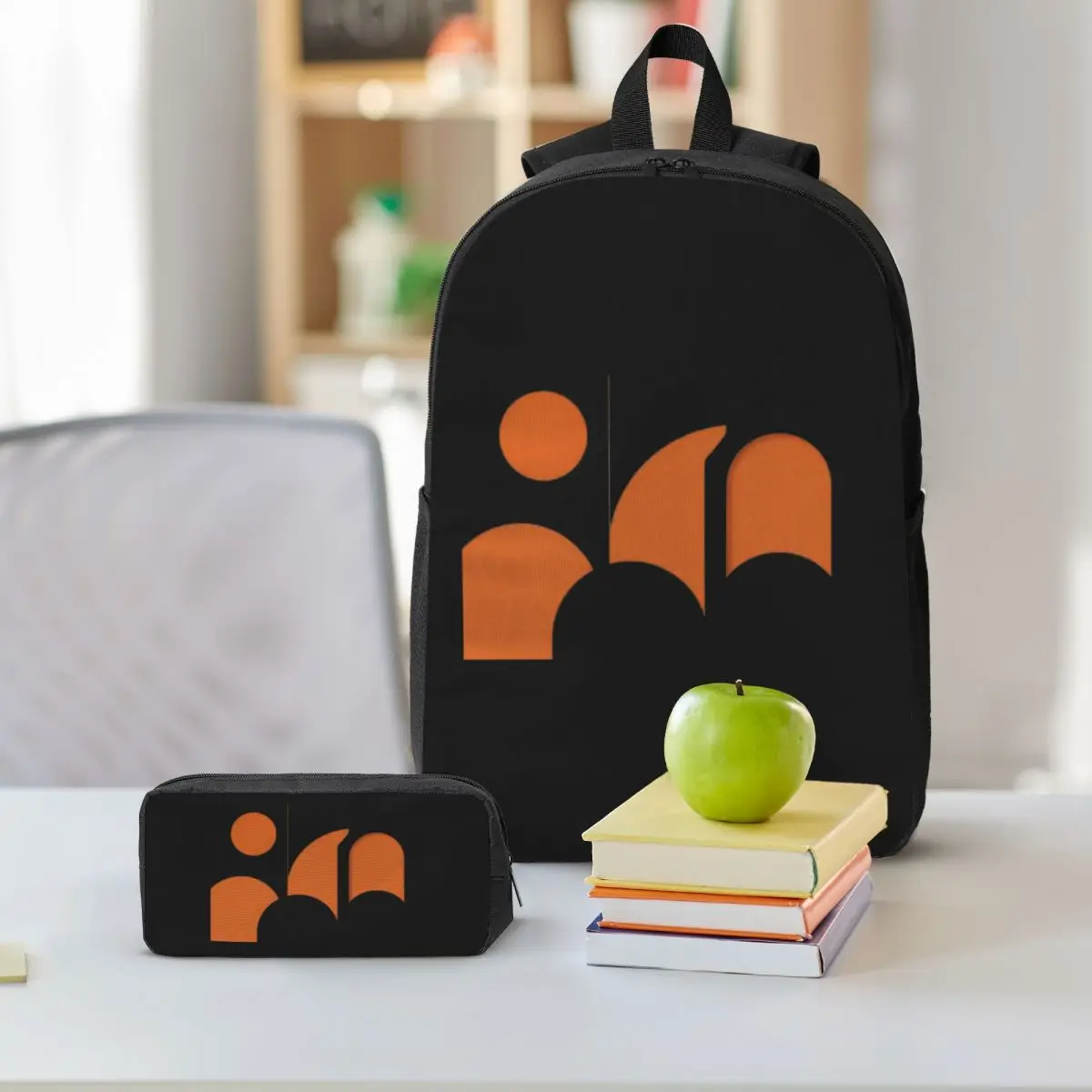 Geometric Terracotta Shapes Backpack Boys Girls BookBag School Bag Shoulder Bags 3ps Insulated Lunch Bag Pencil Case