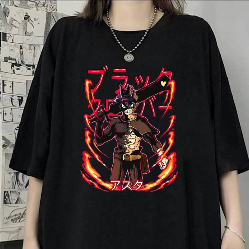 Hot Anime Cool Asta Printing T-shirt Women Men Fashion Short Sleeve Street Casual Personality Summer Cool T-shirt