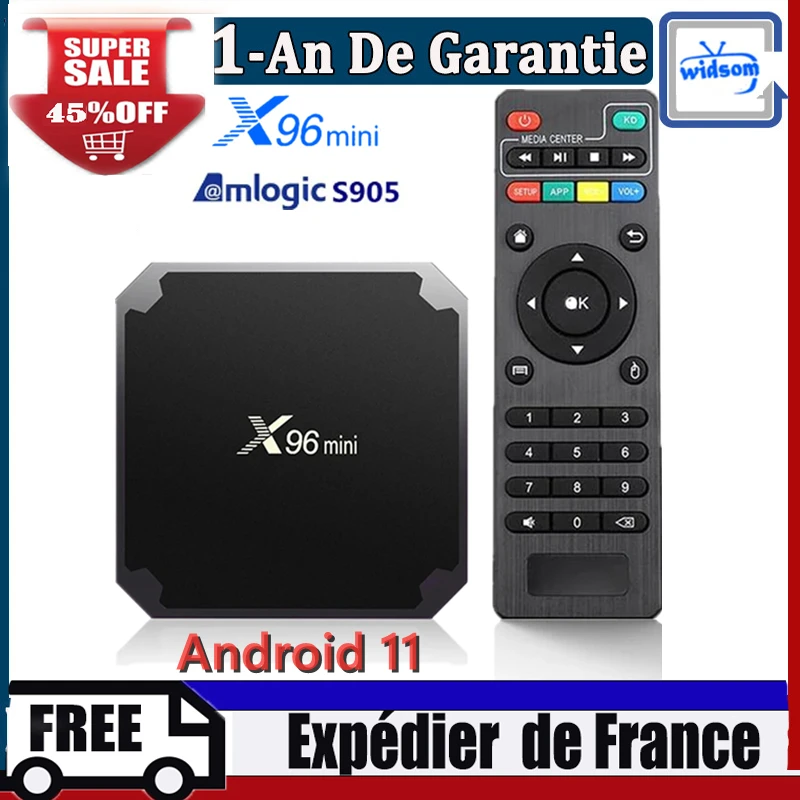 Fast Shipping  X96mini Android 11.0 Smart TV BOX 2GB 16GB X96 S905W2 m3u Quad Core media box Set-Top Box ship from France